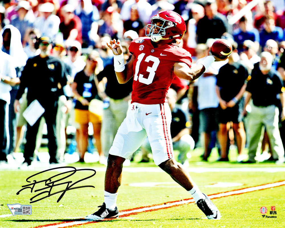 Tua Tagovailoa Signed Alabama Crimson Tide Passing Action 8x10 Photo