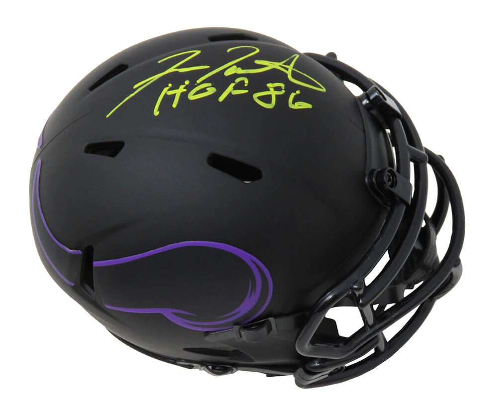 Fran Tarkenton Signed Minnesota Vikings Eclipse Black Matte Riddell Speed Mini Helmet w/HOF'86