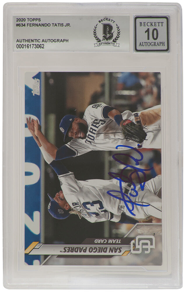 Fernando Tatis Jr. Signed San Diego Padres 2020 Topps Baseball Trading Card #634 - (Beckett / Auto Grade 10)