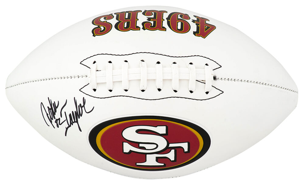 John Taylor Signed San Francisco 49ers Franklin White Logo Football