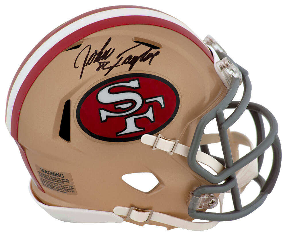 John Taylor Signed San Francisco 49ers T/B Riddell Speed Mini Helmet