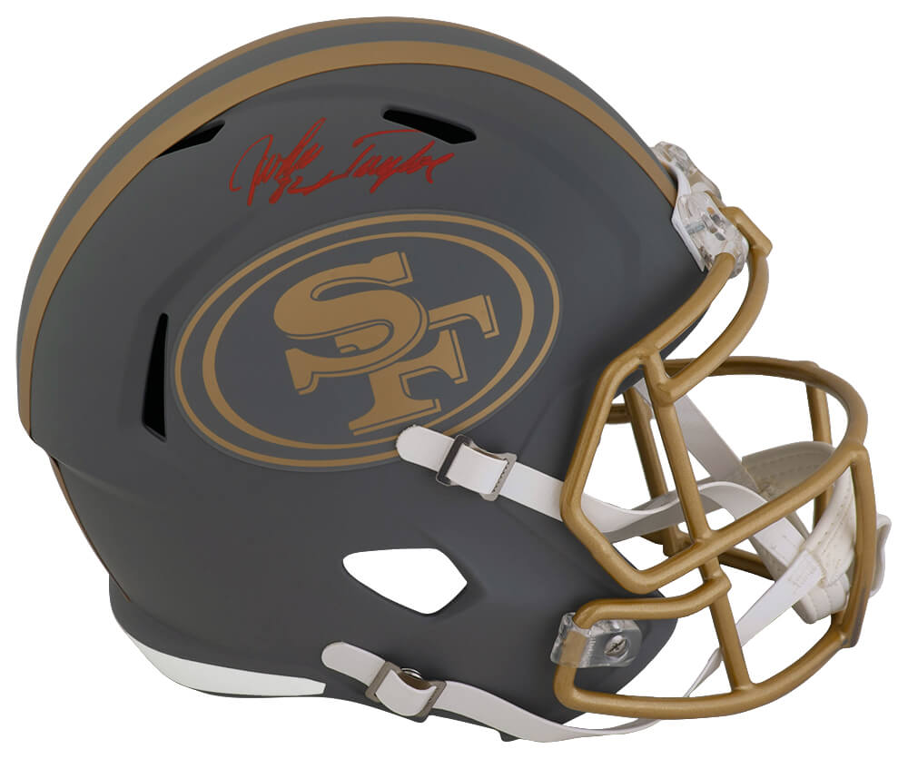 John Taylor Signed San Francisco 49ers SLATE Riddell Full Size Speed Replica Helmet