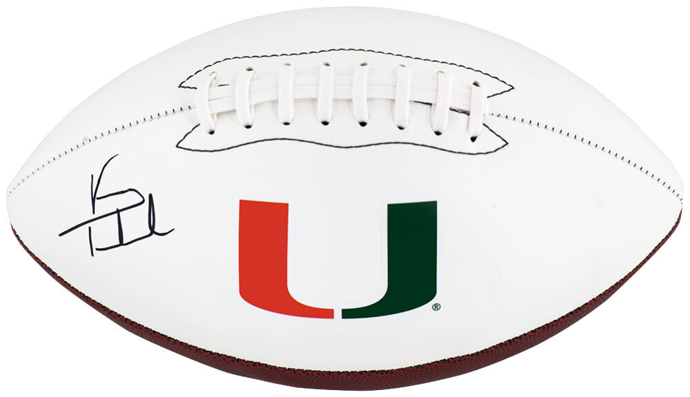 Vinny Testaverde Signed Miami Hurricanes Logo Brands White Logo Football