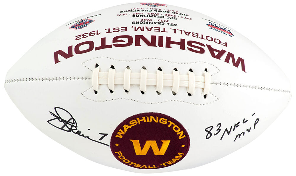 Joe Theismann Signed Washington Football Team Rawlings White Football w/83 MVP