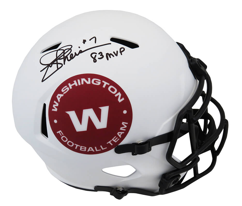 Joe Theismann Signed Washington Football Team Lunar Eclipse White Matte Riddell Full Size Speed Replica Helmet w/83 MVP