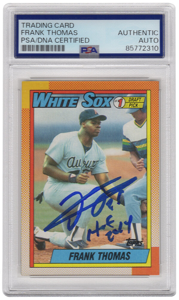 Frank Thomas Signed White Sox 1990 Topps Rookie Baseball Card #414 w/HOF 2014 - (PSA Encapsulated)