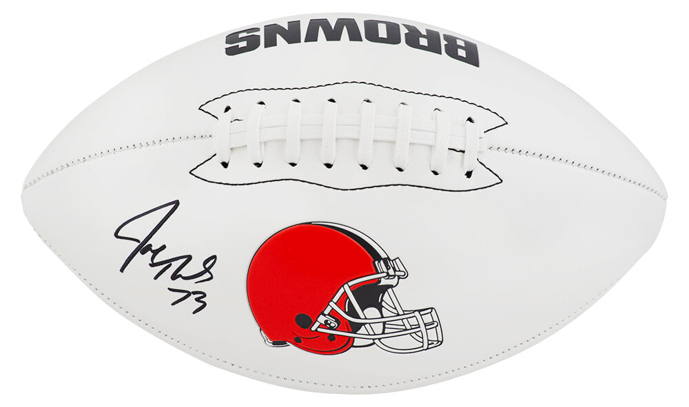 Joe Thomas Signed Cleveland Browns Franklin White Logo NFL Football