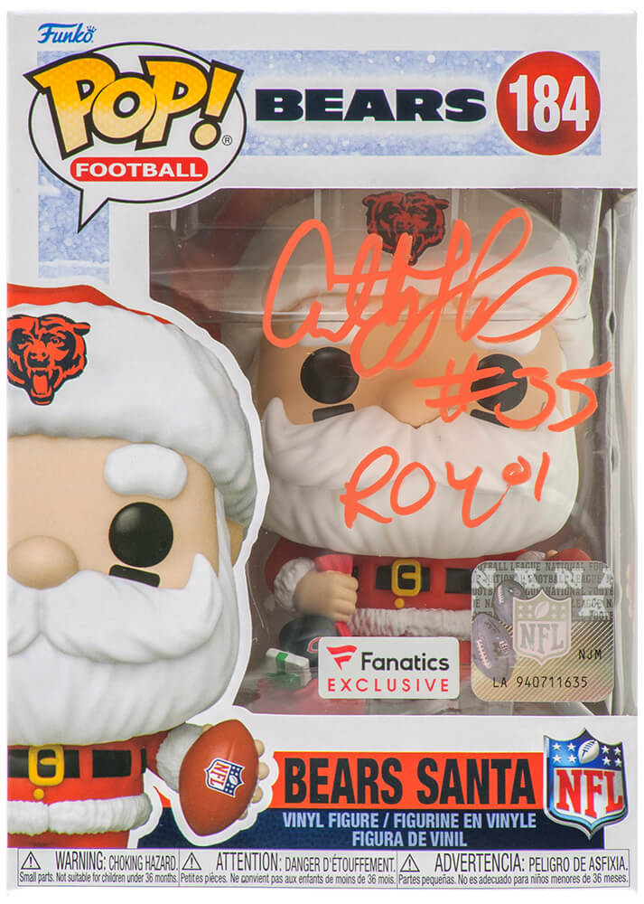 Anthony Thomas Signed Chicago Bears 'SANTA' Funko Pop Doll #184 w/ROY'01