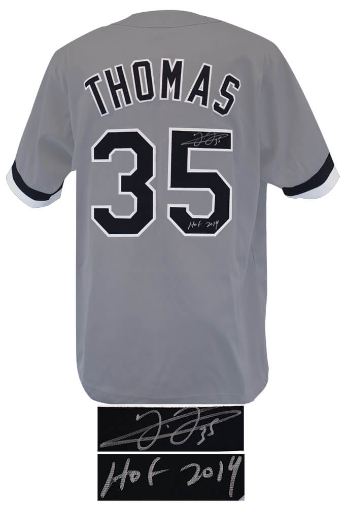 Frank Thomas Signed Grey Custom Jersey w/HOF 2014
