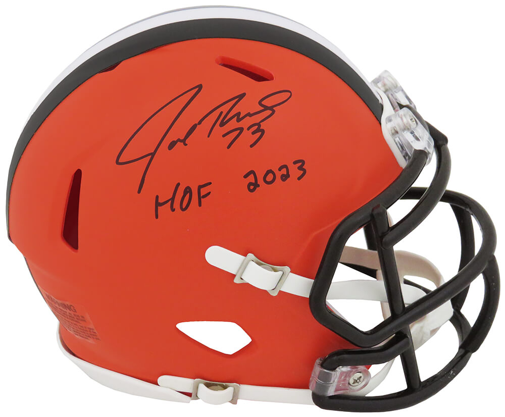 Joe Thomas Signed Cleveland Browns Riddell Speed Mini Helmet w/HOF 2023