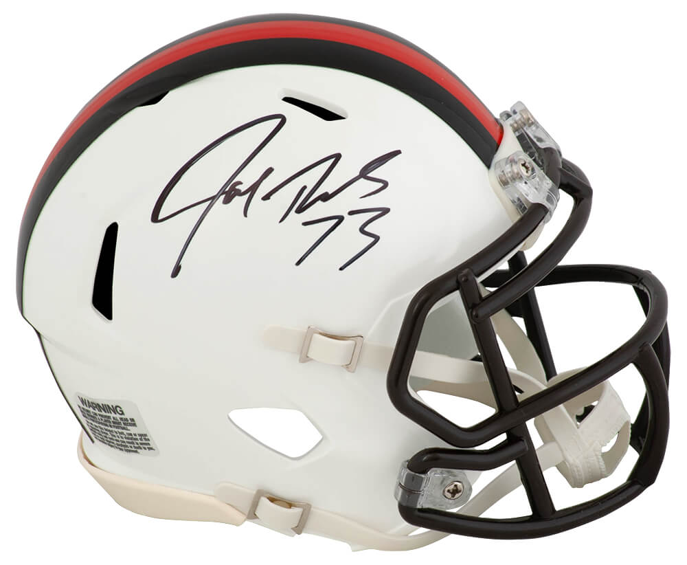 Joe Thomas Signed Cleveland Browns 2023 Alternate White Riddell Speed Mini Helmet