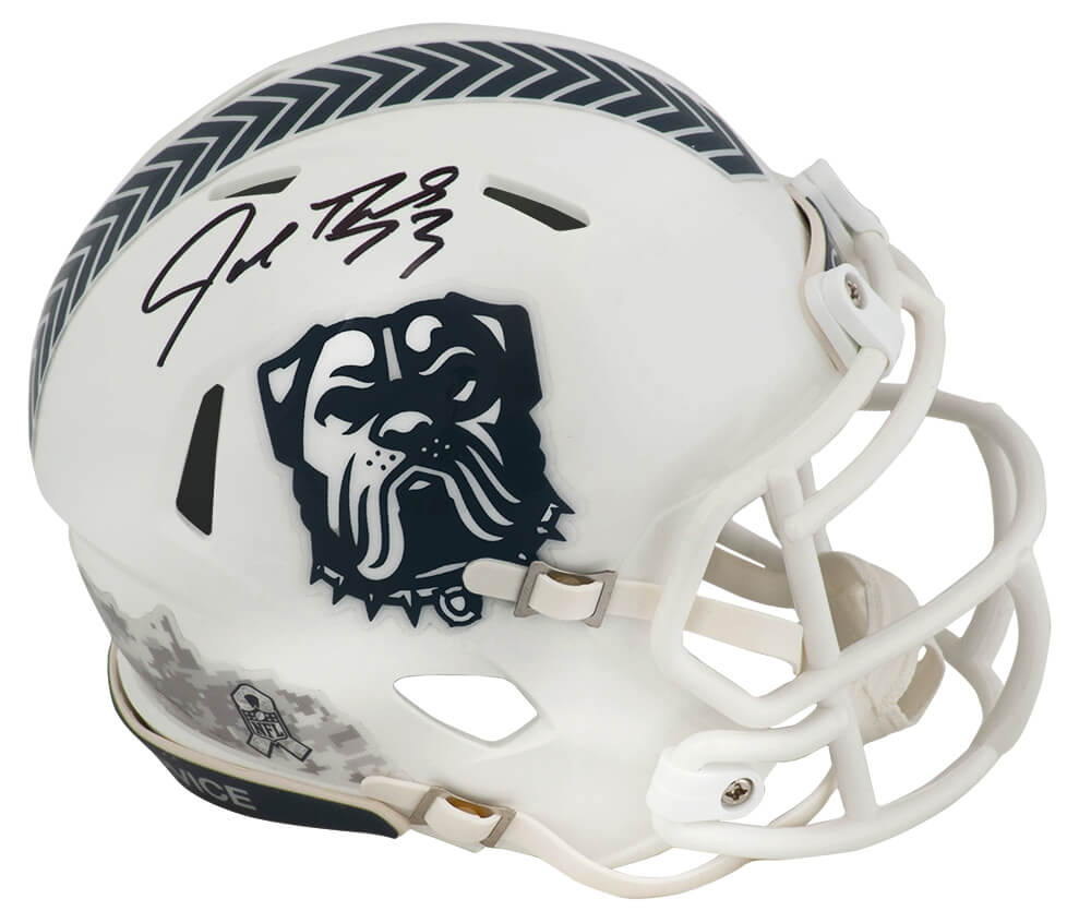 Joe Thomas Signed Cleveland Browns 2024 Salute to Service White Riddell Speed Mini Helmet