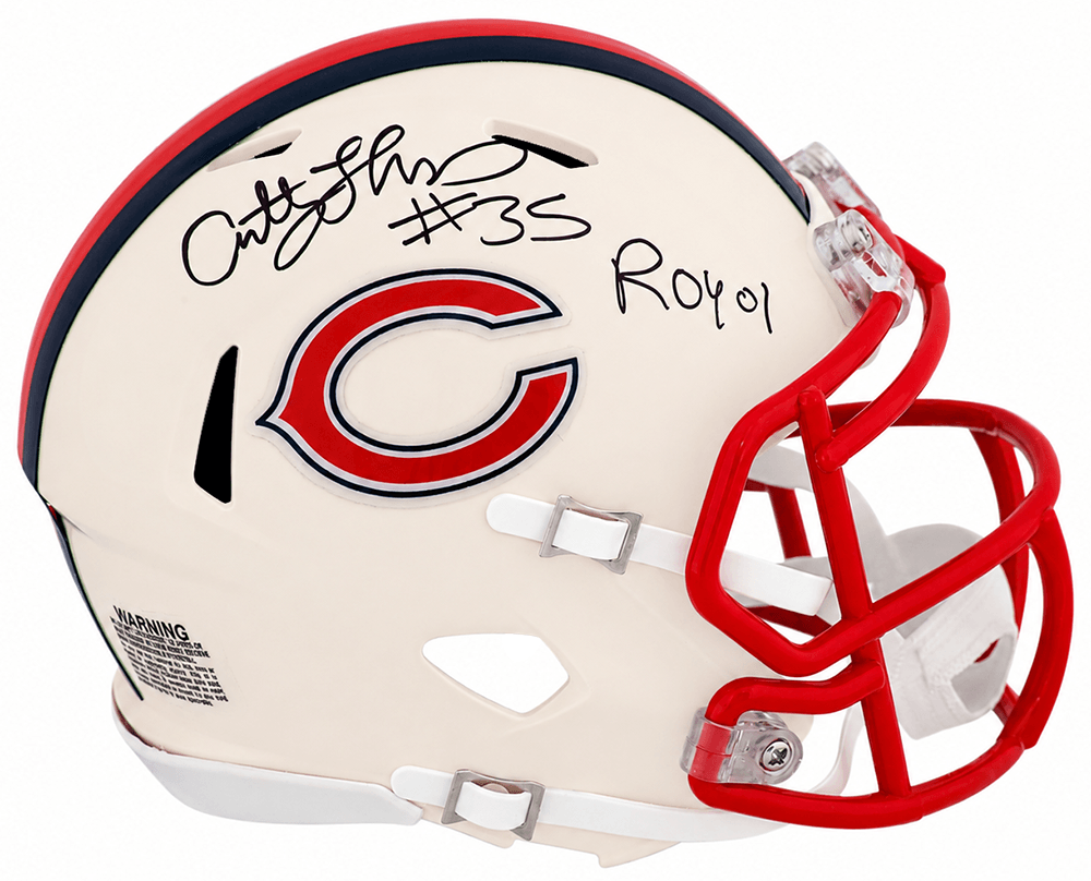 Anthony Thomas Signed Chicago Bears RETRO Riddell Speed Mini Helmet w/ROY'01