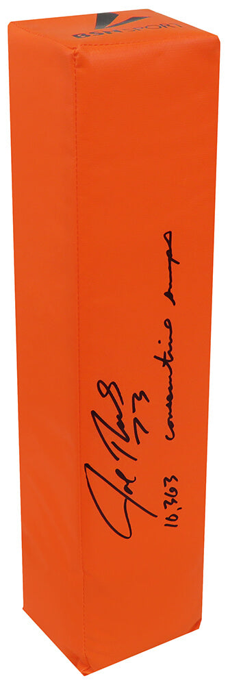 Joe Thomas Signed BSN Orange Endzone Pylon w/10,363 Consecutive Snaps