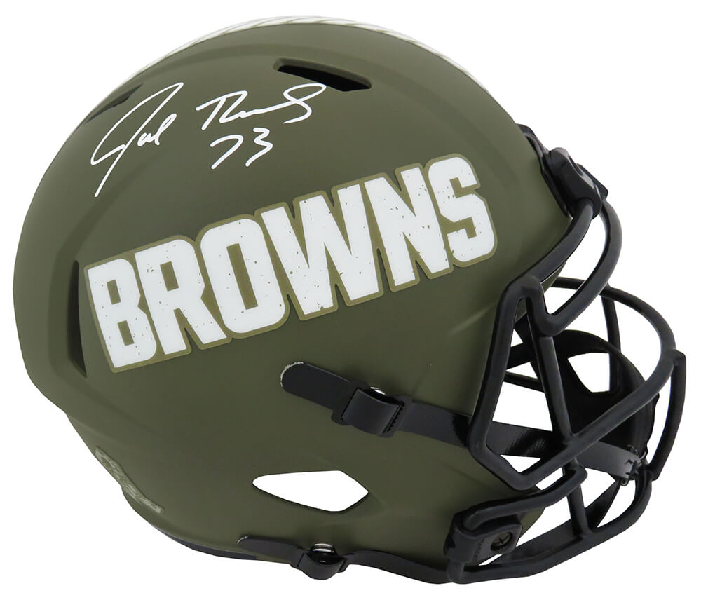 Joe Thomas Signed Cleveland Browns Salute to Service Riddell Full Size Speed Replica Helmet