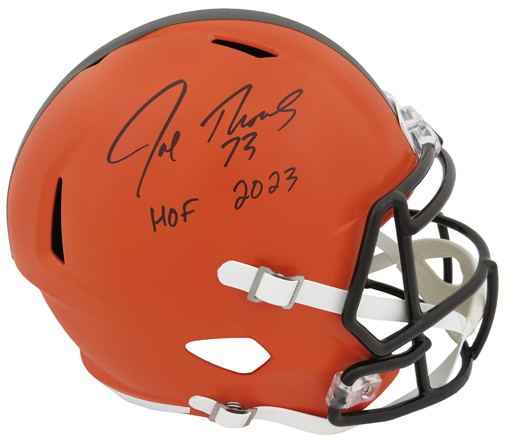 Joe Thomas Signed Cleveland Browns Riddell Full Size Speed Replica Helmet w/HOF 2023