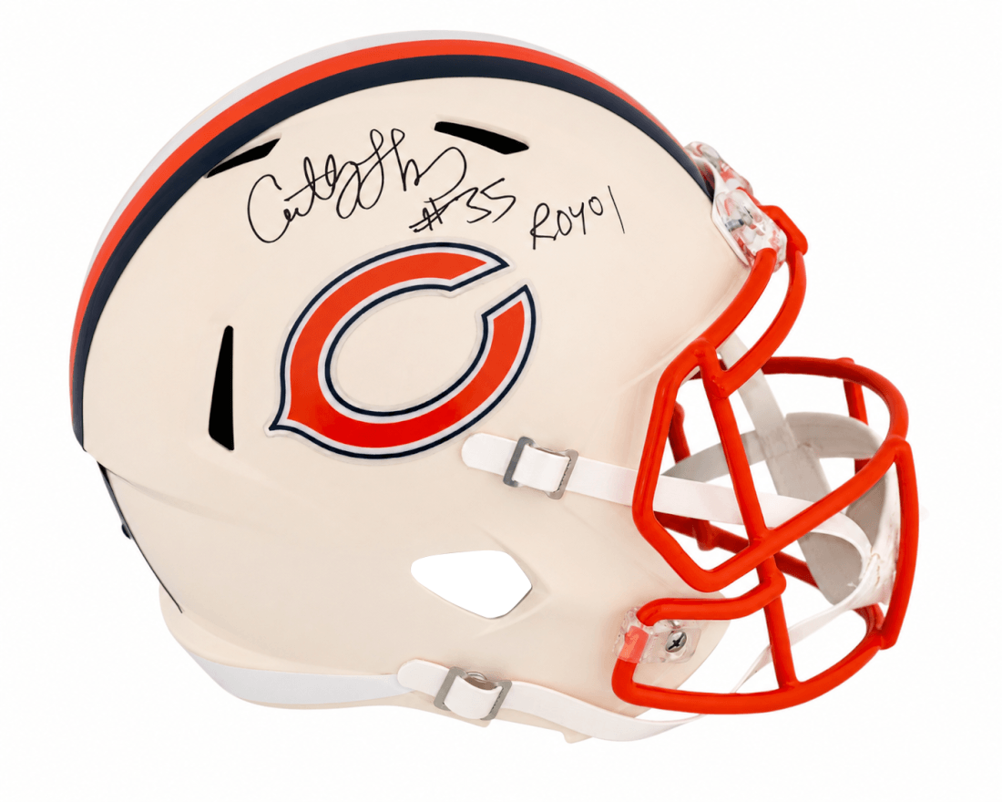Anthony Thomas Signed Chicago Bears RETRO Riddell Full Size Speed Replica Helmet w/ROY'01