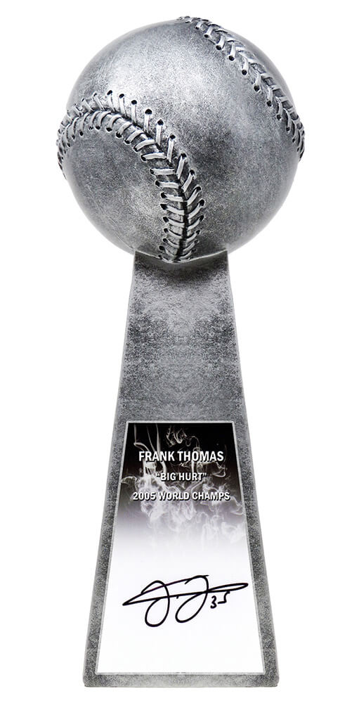 Frank Thomas Signed Baseball World Champion 14 Inch Replica Silver Trophy