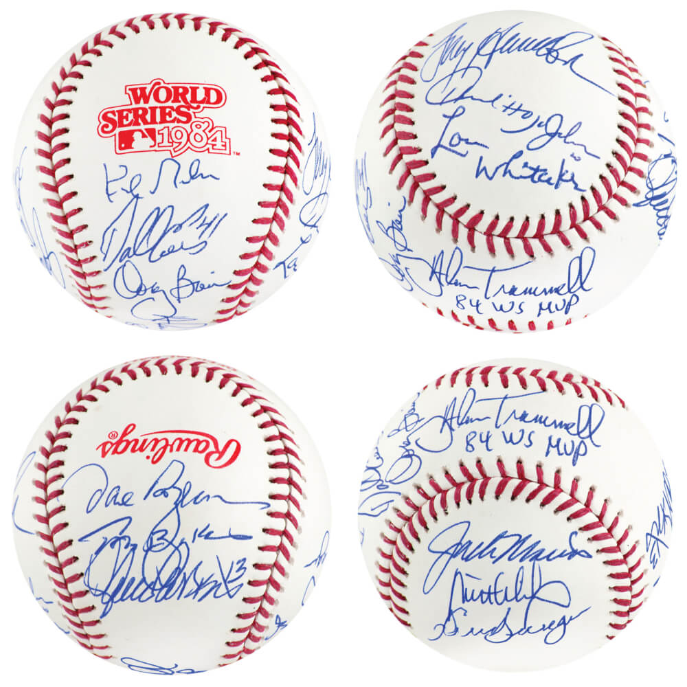 1984 Detroit Tigers Team Signed Rawlings 1984 World Series Baseball (13 - Sigs)