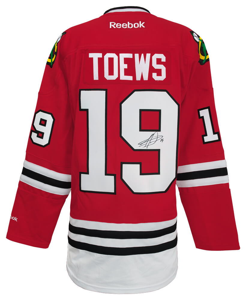 Jonathan Toews Signed Chicago Blackhawks Red Reebok Premier Hockey Jersey