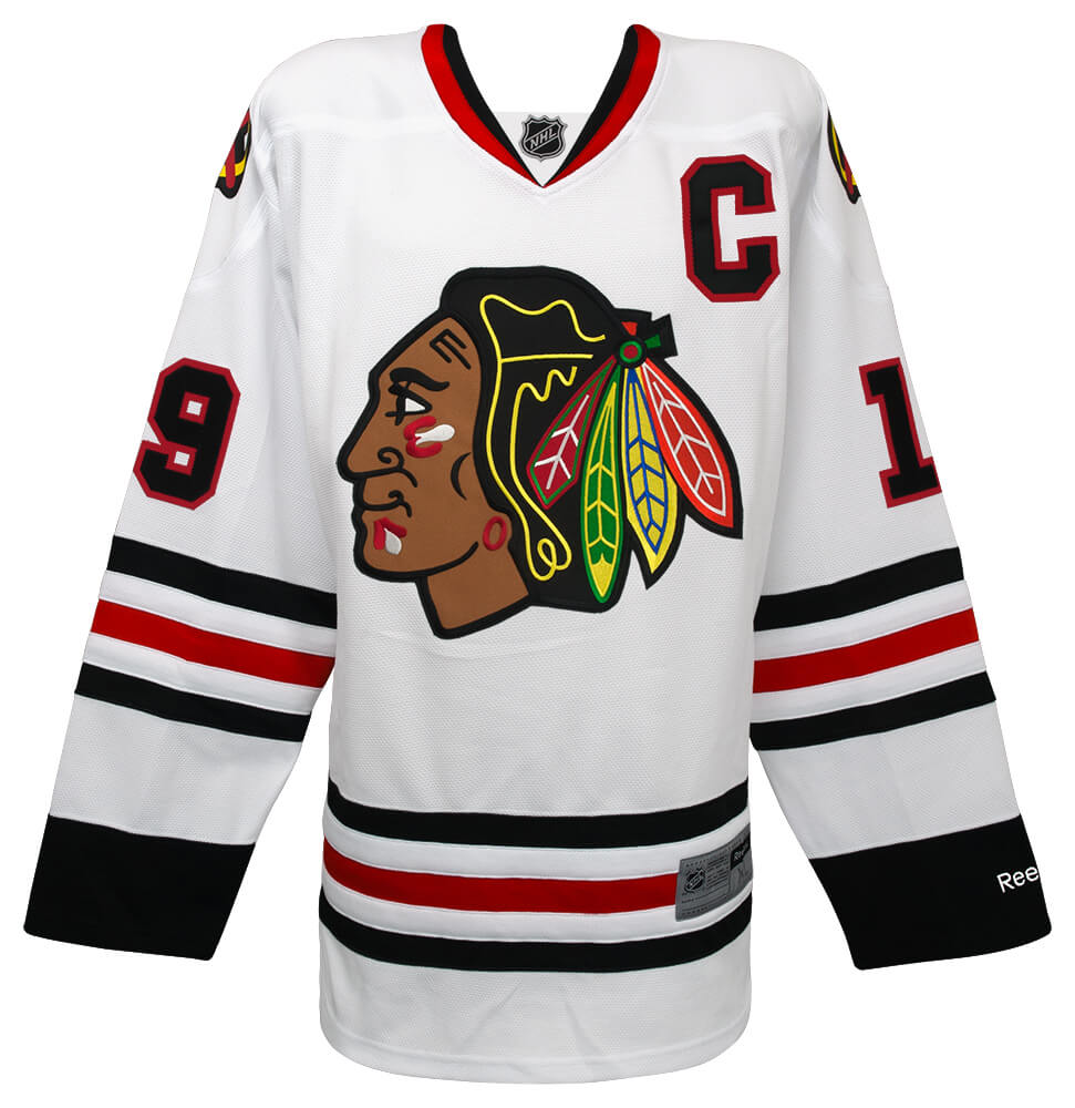 Jonathan Toews Signed Chicago Blackhawks White Reebok Premier Hockey Jersey