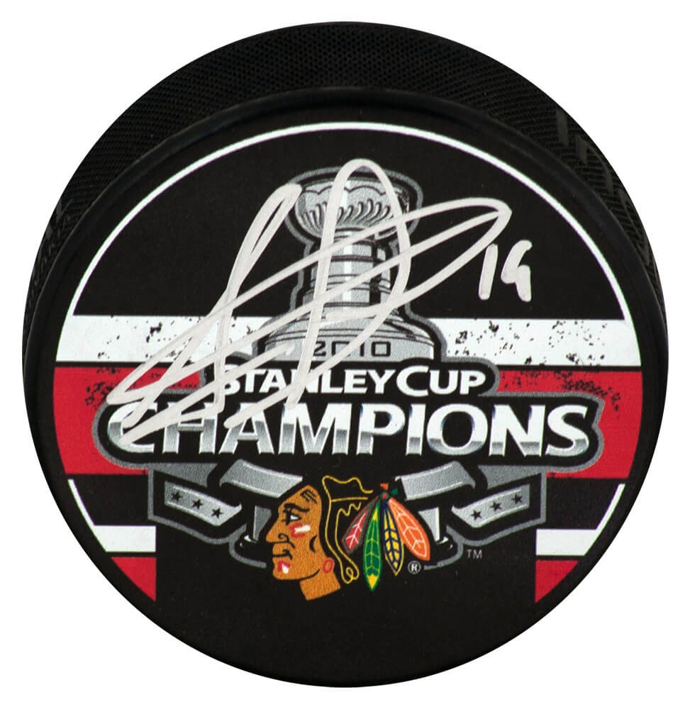 Jonathan Toews Signed Chicago Blackhawks 2010 Stanley Cup Champs Logo Hockey Puck