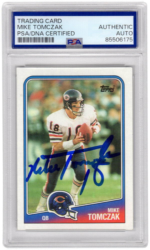 Mike Tomczak Signed Chicago Bears 1988 Topps Rookie Football Trading Card #70 - (PSA Encapsulated)