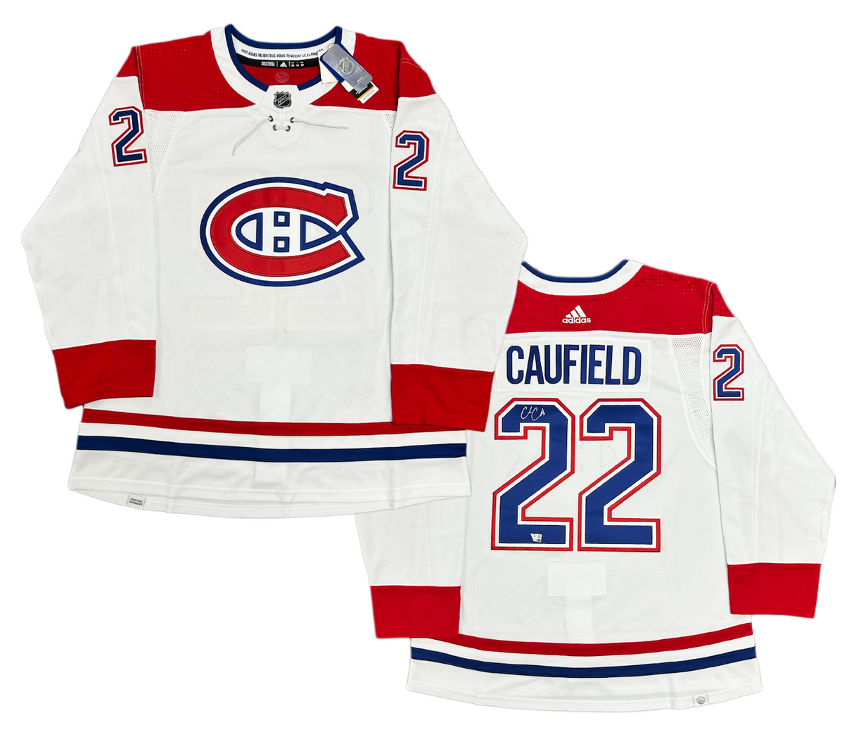 Cole Caufield Autographed Montreal Canadiens White Adidas Authentic Jersey Fanatics