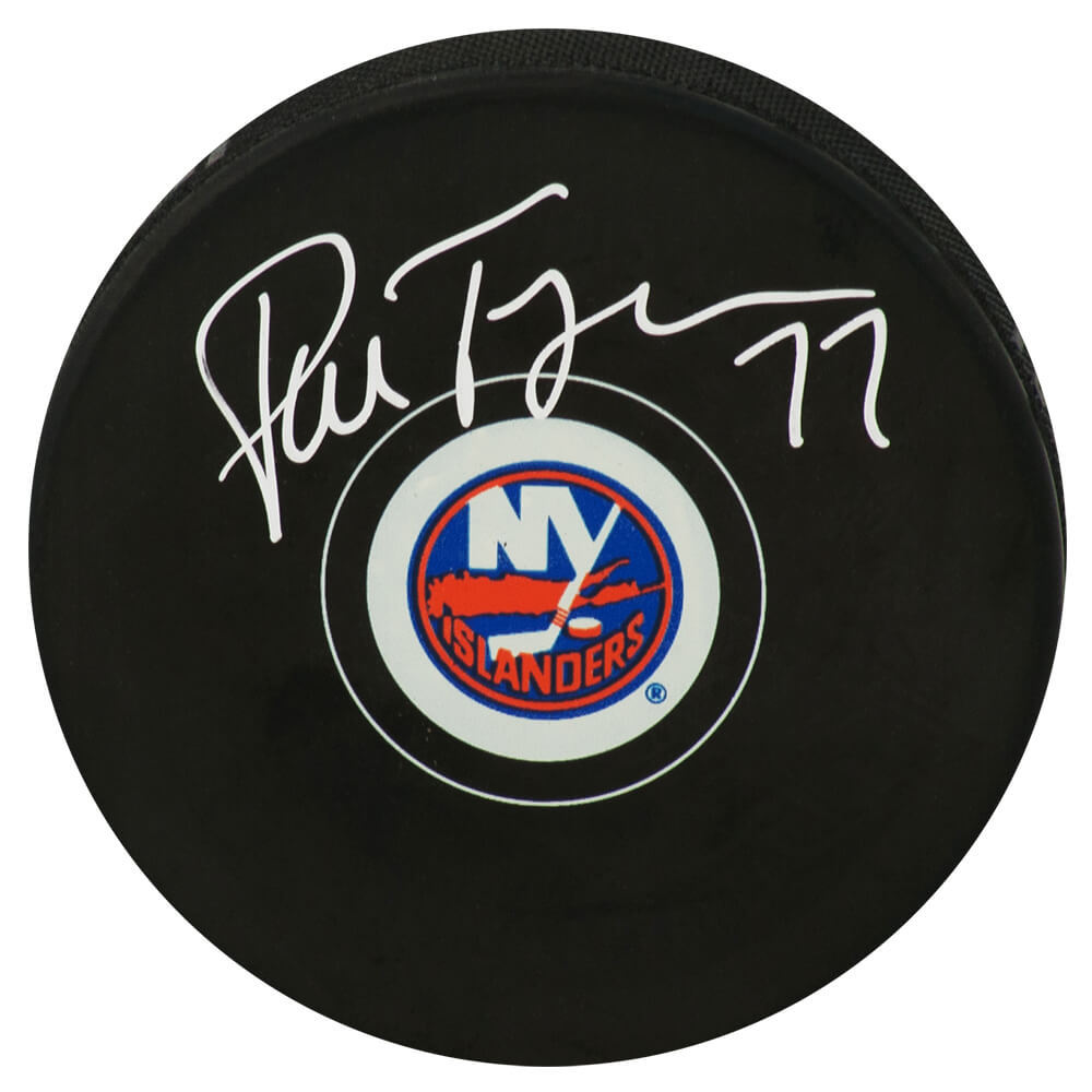 Pierre Turgeon Signed New York Islanders Logo Hockey Puck