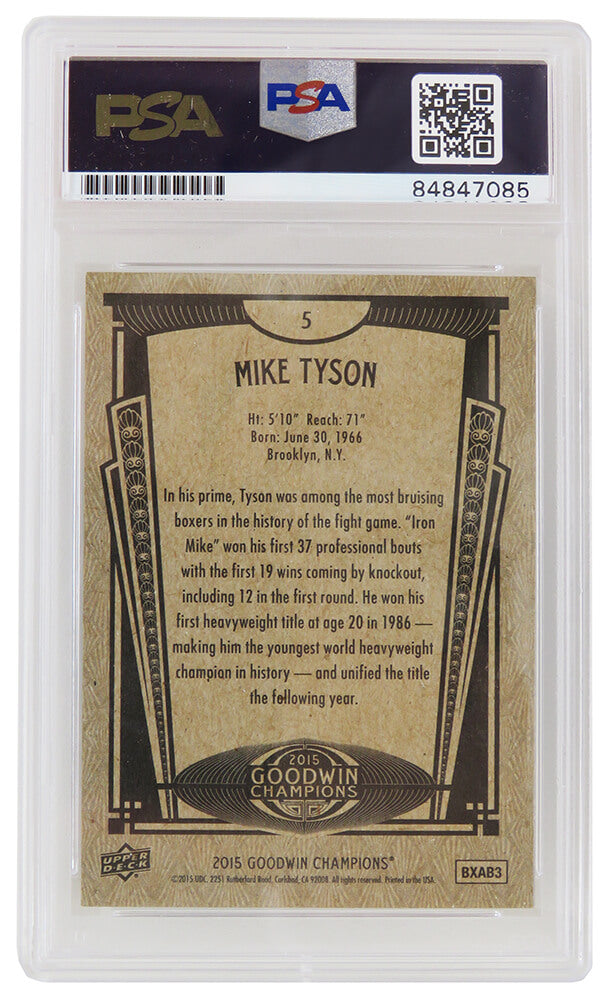 Mike Tyson Signed 2015 UD Goodwin Champions Boxing Trading Card #5 - (PSA/DNA Encapsulated)