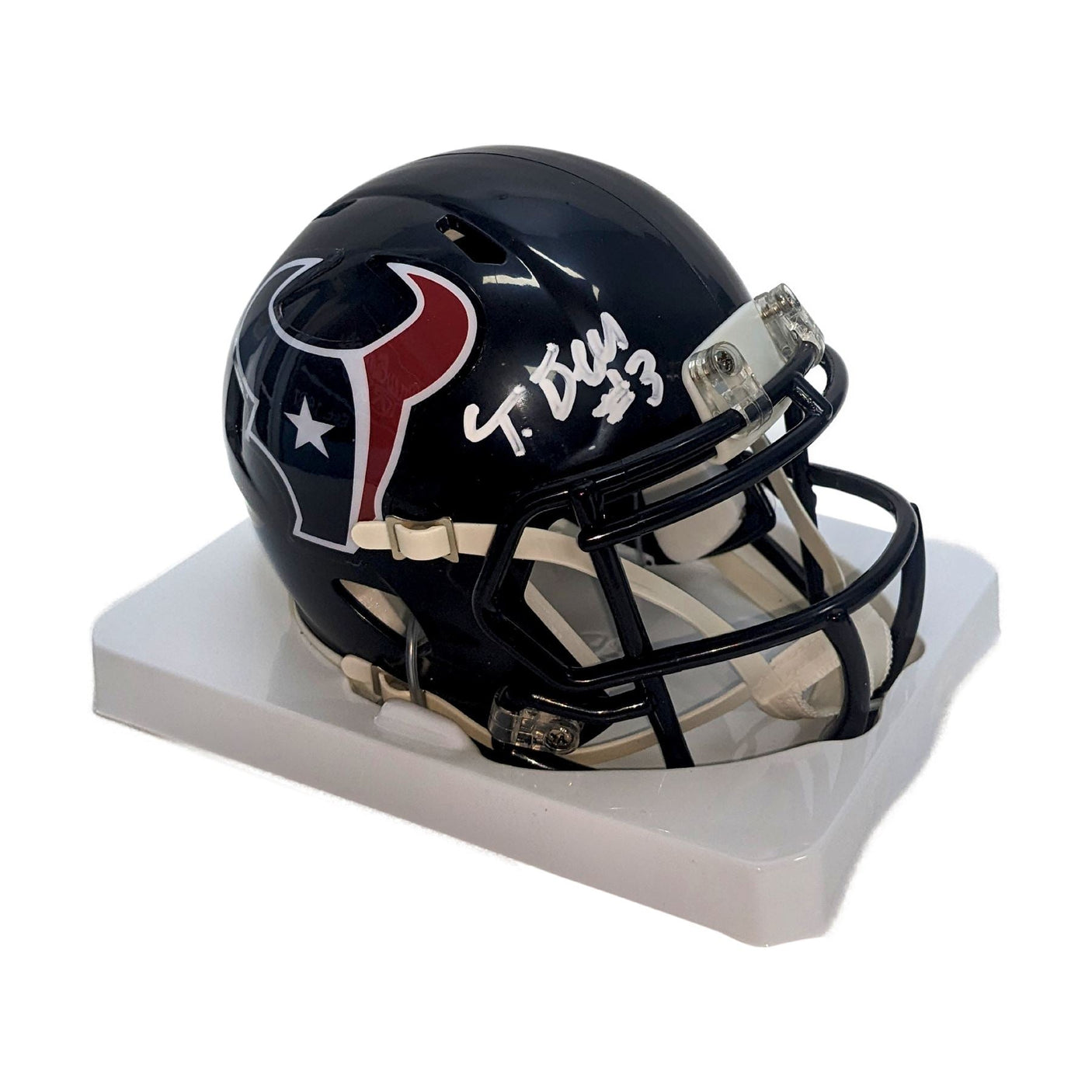 Tank Dell Signed Authentic Houston Texans NFL Mini Helmet