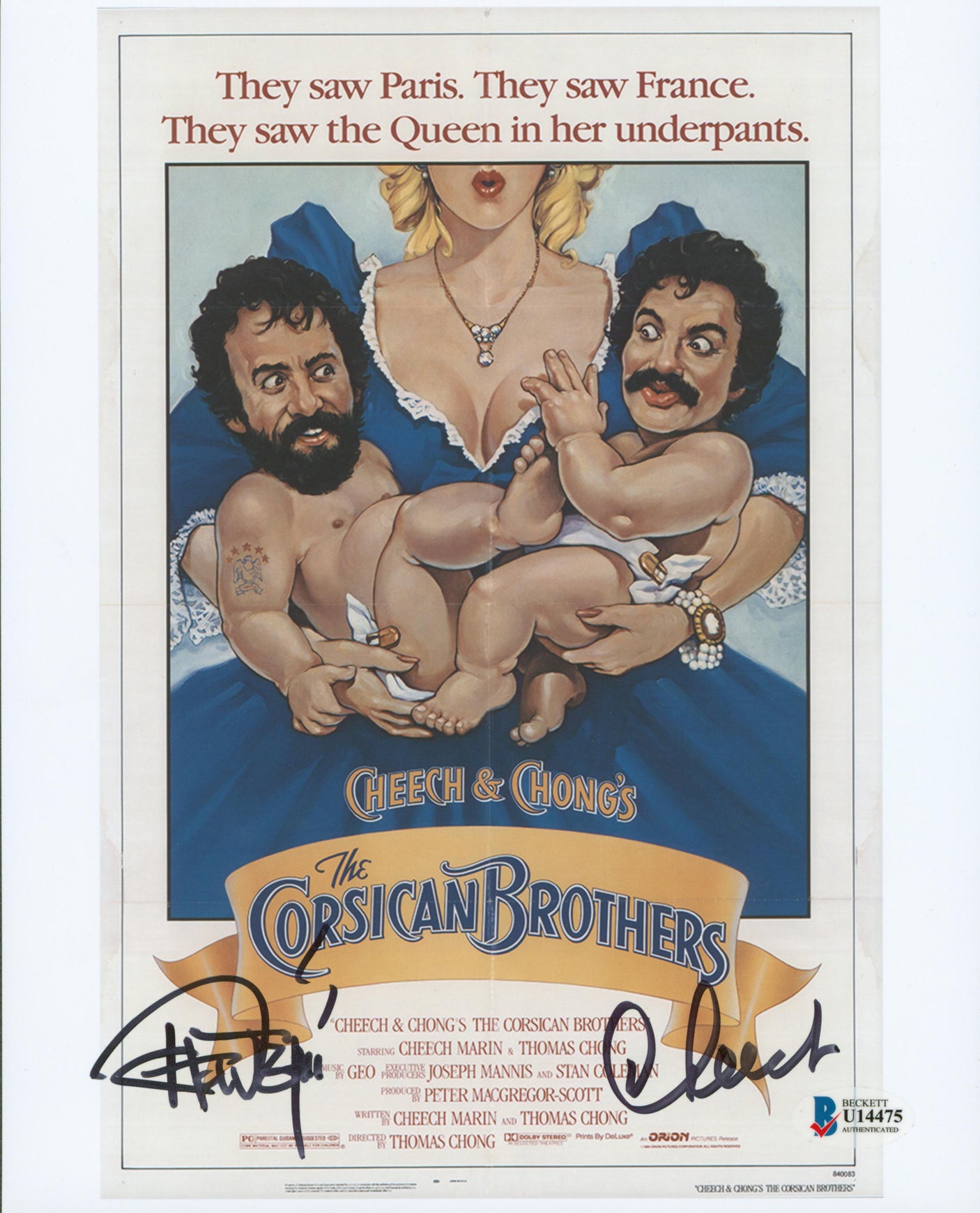 Cheech Marin & Tommy Chong The Corsican Brothers Signed 8x10 Photo BAS #U14475