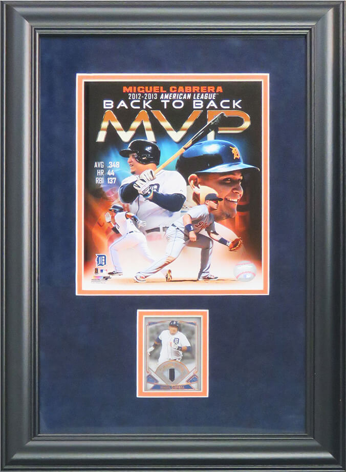 Miguel Cabrera Framed Tigers 8x10 Photo w/Trading Card