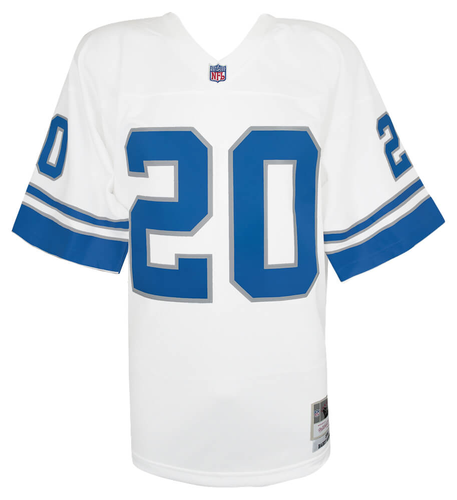 Barry Sanders Signed Detroit Lions White 1996 Throwback M&N NFL Legacy Football Jersey