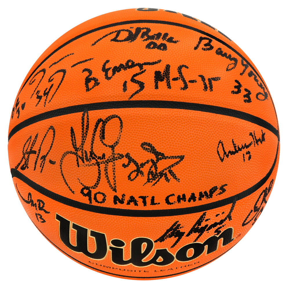 1990 UNLV Runnin' Rebels Team Signed Wilson NCAA Game Replica Basketball w/90 Nat'l Champs (13 Signatures)