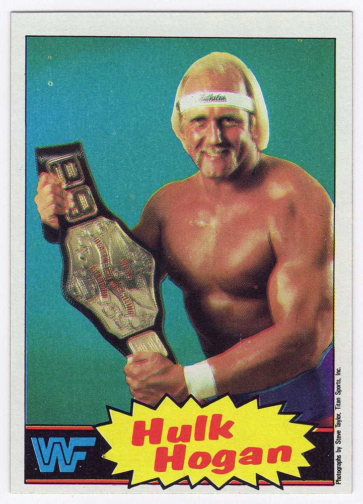 Hulk Hogan 1985 Topps WWF Rookie Wrestling Trading Card #16 - (Blue Background)