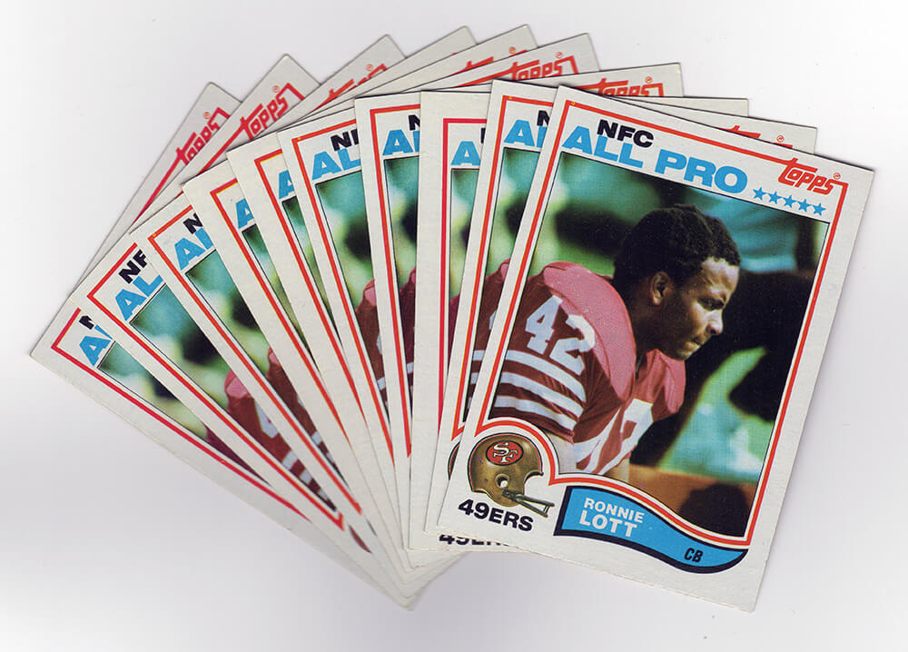 Ronnie Lott San Francisco 49ers 1982 Topps ROOKIE RC Football Card #486 - (Lot of 10)