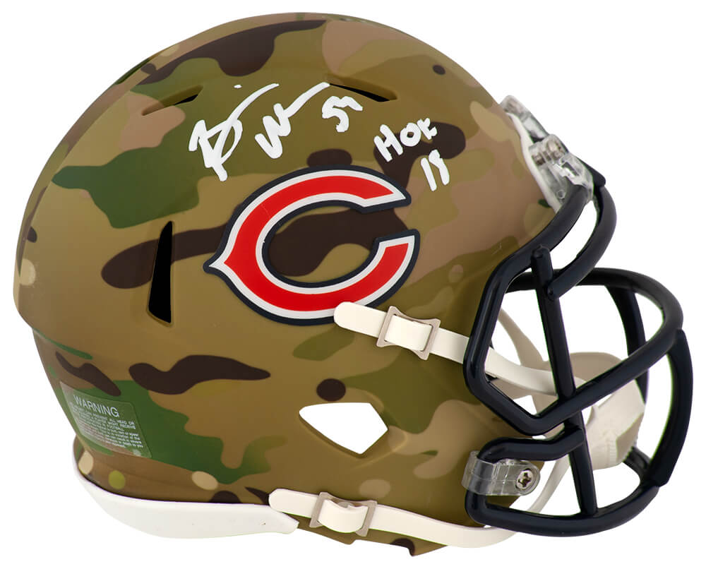 Brian Urlacher Signed Chicago Bears CAMO Riddell Speed Mini Helmet w/HOF'18
