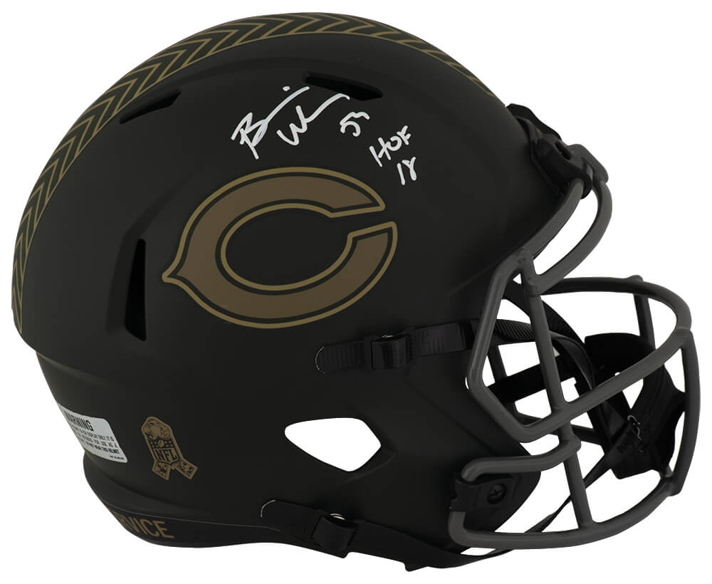 Brian Urlacher Signed Chicago Bears SALUTE 2025 Riddell Full Size Speed Replica Helmet w/HOF'18