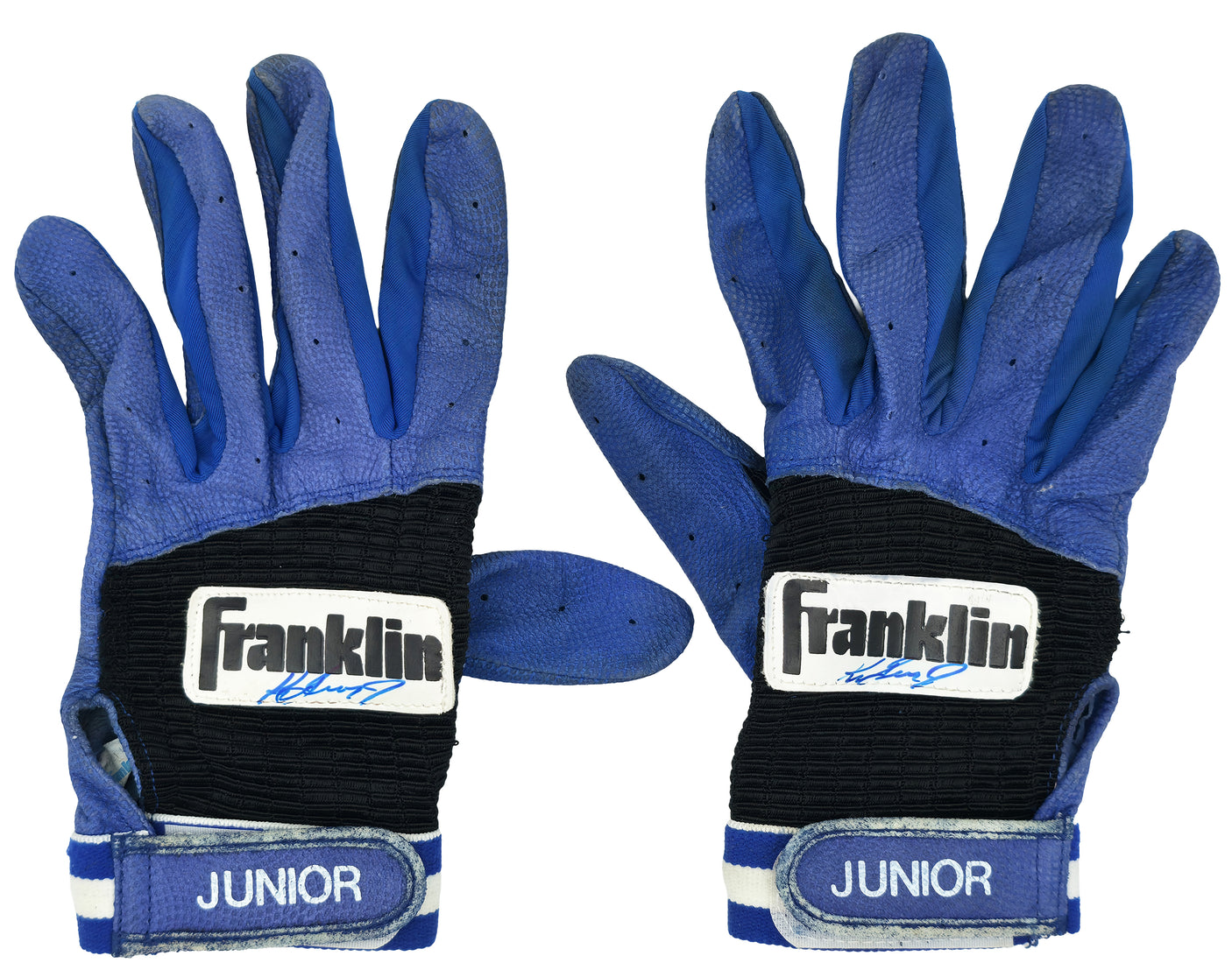 Ken Griffey Jr. Dual Autographed Circa 1990 Era Game Used Franklin 'Junior' Batting Gloves Seattle Mariners Beckett BAS Witness #3W342003 & #3W342004