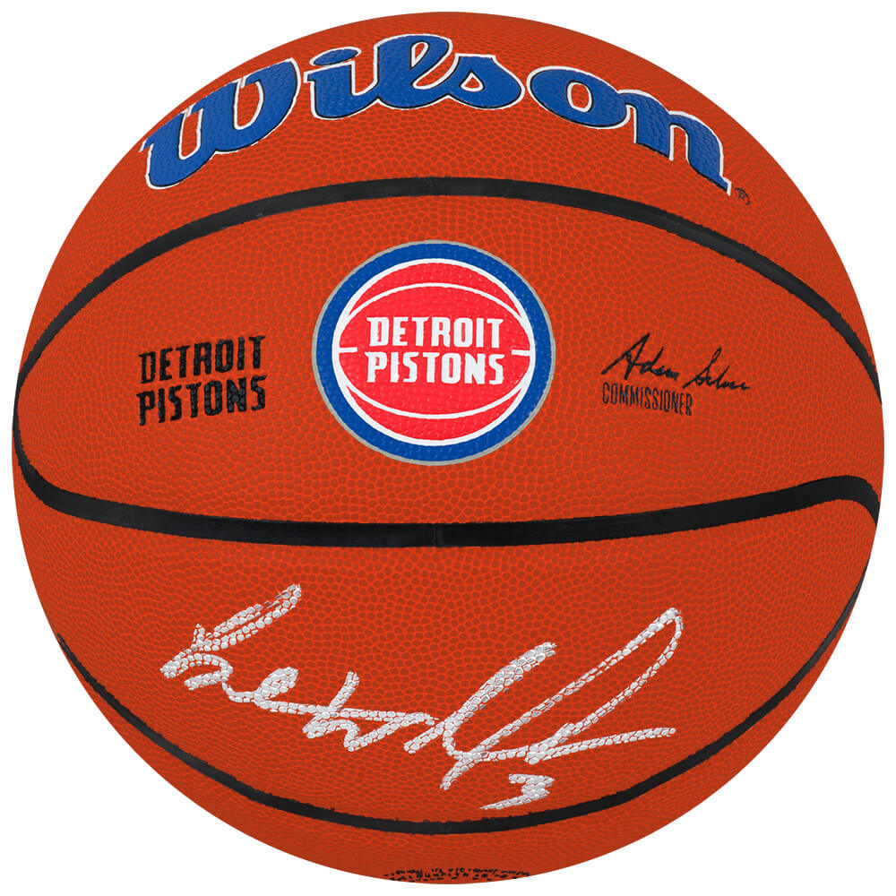 Ben Wallace Signed Detroit Pistons Logo Wilson NBA Basketball