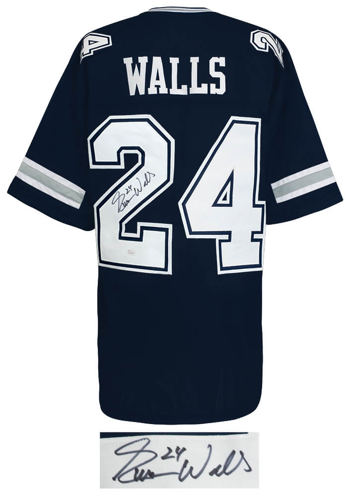 Everson Walls Signed Navy Throwback Custom Football Jersey - (JSA)