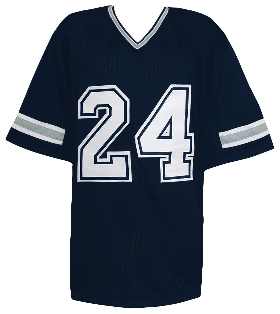 Everson Walls Signed Navy Throwback Custom Football Jersey - (JSA)