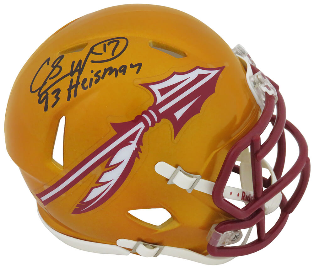 Charlie Ward Signed Florida State Seminoles FLASH Riddell Speed Mini Helmet w/Heisman'93