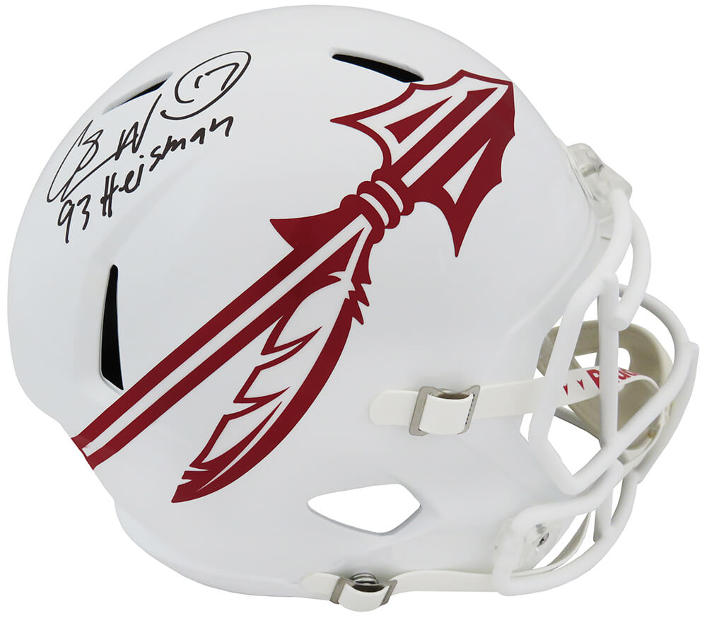 Charlie Ward Signed Florida State Seminoles White Riddell Full Size Speed Replica Helmet w/Heisman'93