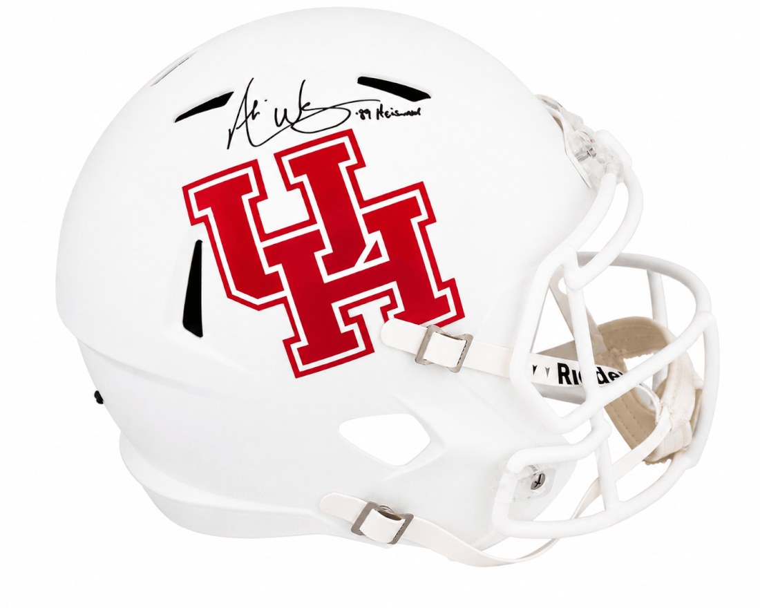 Andre Ware Signed Houston Cougars White Riddell Full Size Speed Replica Helmet w/89 Heisman