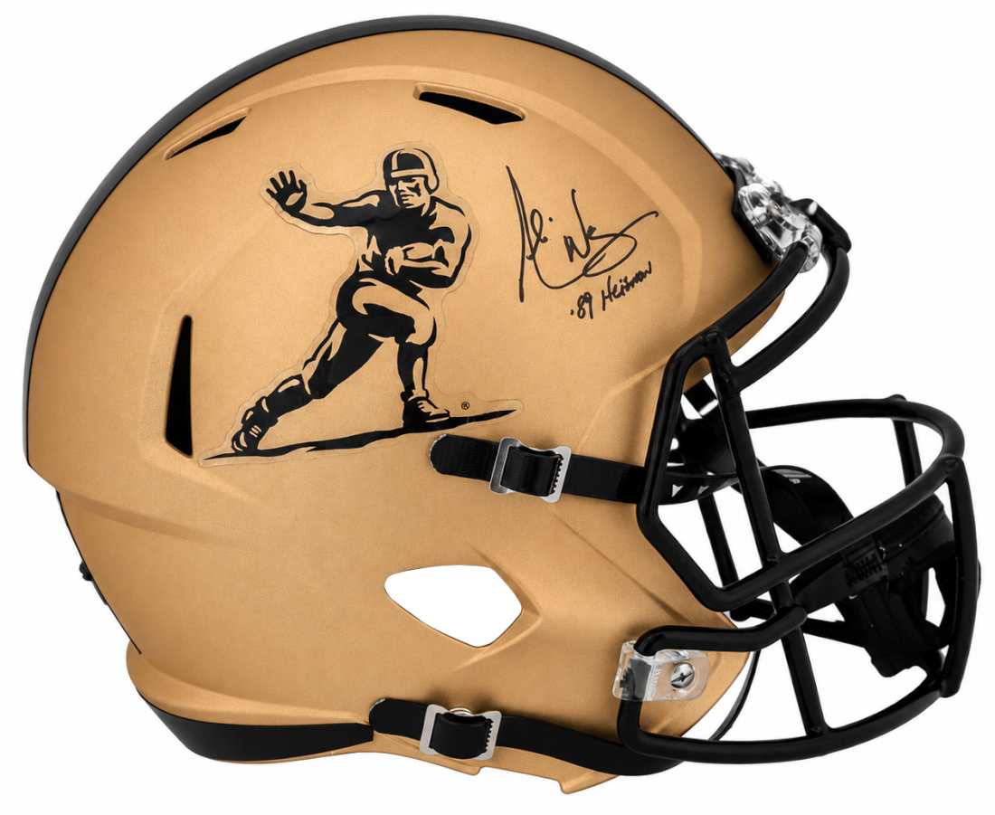 Andre Ware Signed Heisman Trophy Logo Gold Riddell Full Size Speed Replica Helmet w/89 Heisman