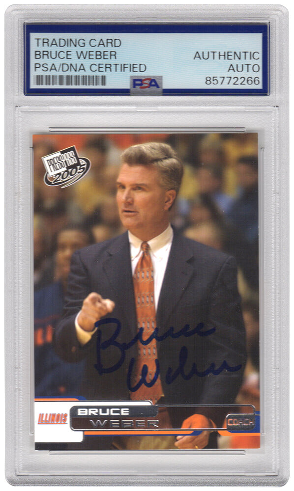 Bruce Weber Signed Illinois 2005 Press Pass Basketball Trading Card #43 - (PSA Encapsulated)
