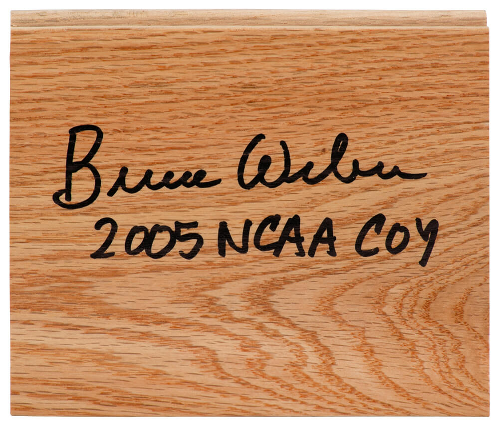 Bruce Weber Signed 5x6 Wood Floor Piece w/2005 NCAA COY