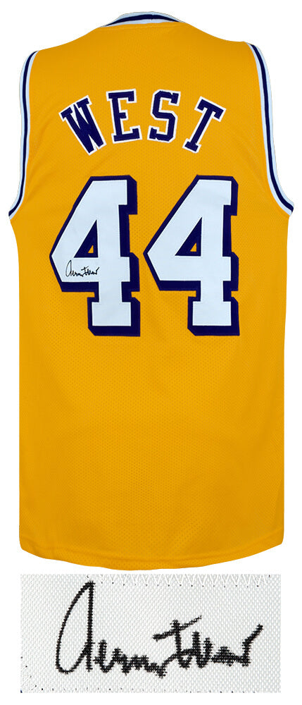 Jerry West Signed Gold Custom Basketball Jersey